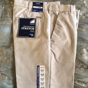 IZOD khakis, flat front, stretch